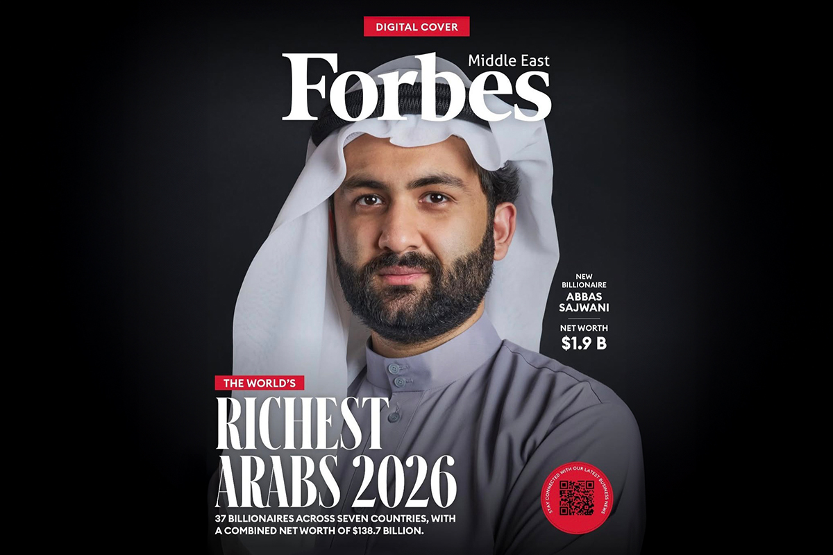 Forbes Middle East Richest Arabs 2026 digital cover featuring Abbas Sajwani of AHS Properties