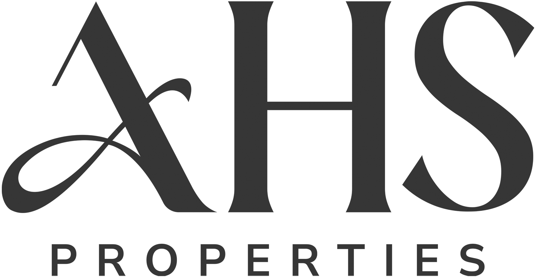 AHS Properties black logo on transparent background